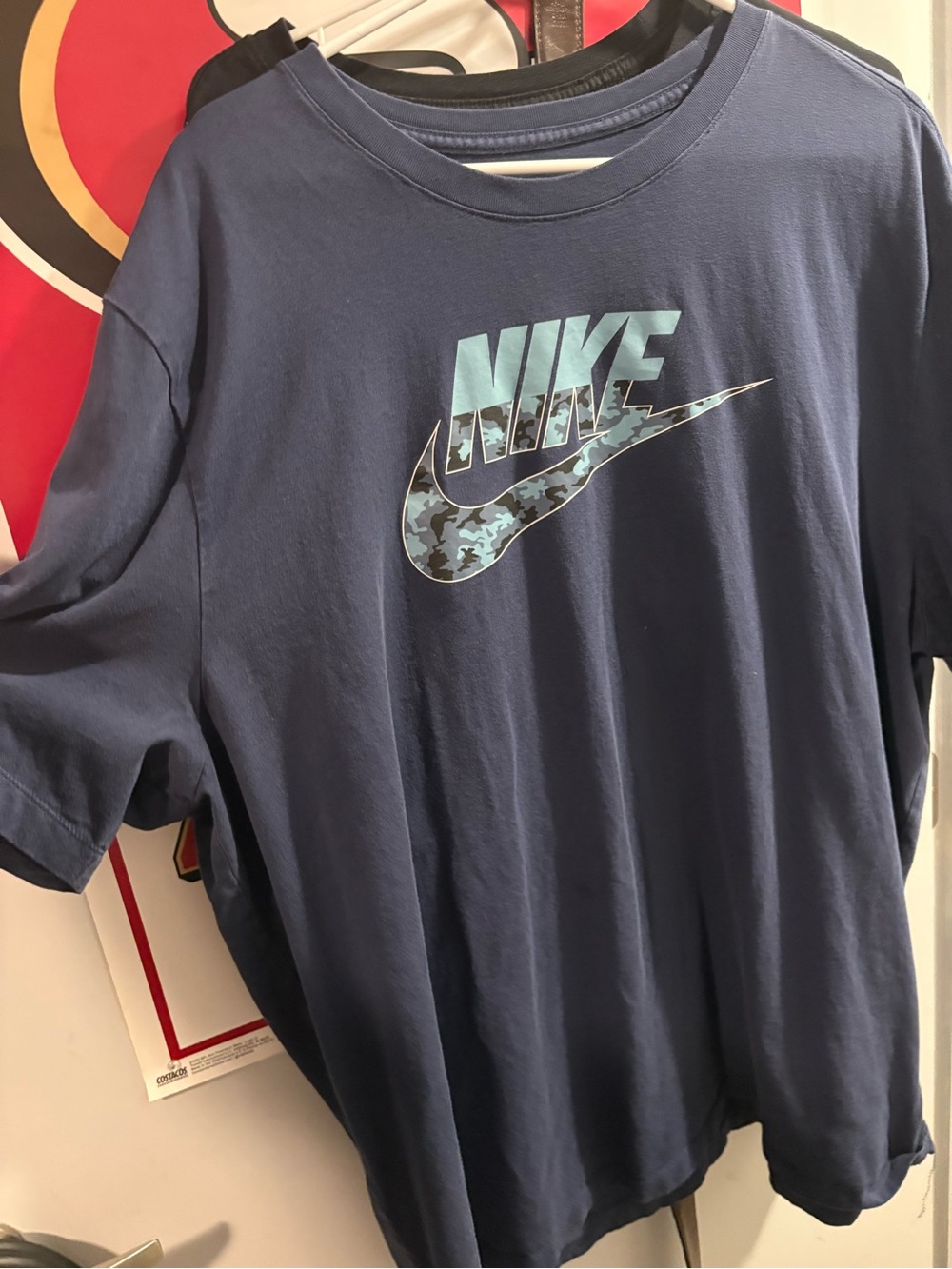 Nike Navy Blue T-Shirt with Light Blue Camo Logo